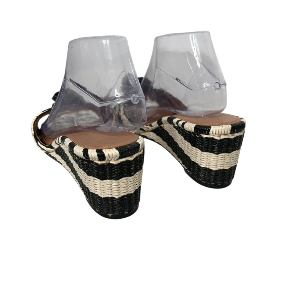 Kate Spade New York Women's Seville Raffia Leather Stripe Wedge Mule Sandals 10 - Picture 7 of 13